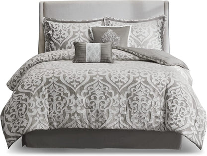 🛏️ Madison Park Tesla 6-Piece Jacquard Comforter Set – Elegance & Comfort Combined! ✨