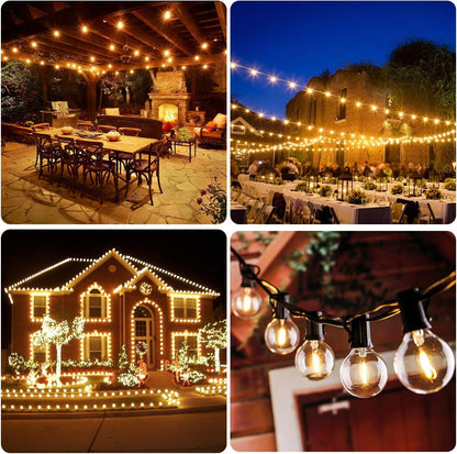 50FT Waterproof & Shatterproof LED Patio String Lights – Dimmable, Energy-Saving Outdoor/Indoor Globe Lights for Garden, Party, and Wedding