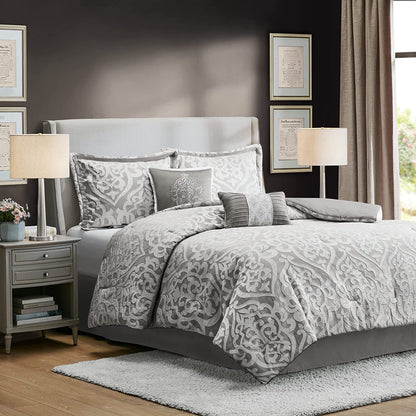 🛏️ Madison Park Tesla 6-Piece Jacquard Comforter Set – Elegance & Comfort Combined! ✨